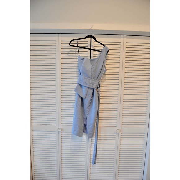 Lavish Alice Origami One-Shoulder Midi Dress Blue Midi Dress | Size 12 - Picture 9 of 9